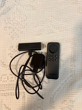 Amazon Black Streaming Stick with Remote and Power Cable